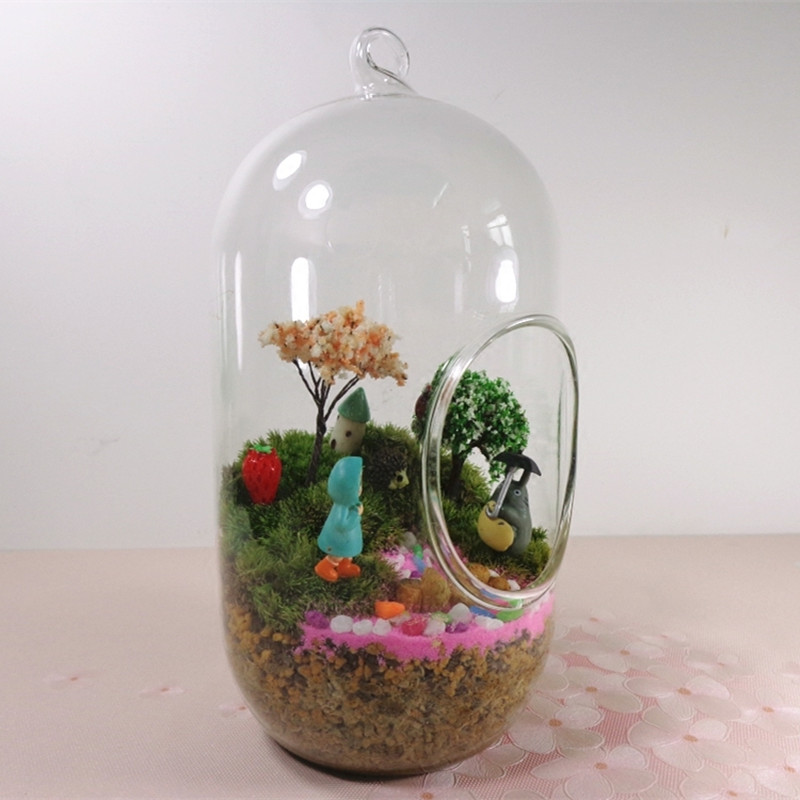 Terrarium Glass Bottle - قطعتان/عبوة، 10*20 سم، وعاء زجاجي أسطواني