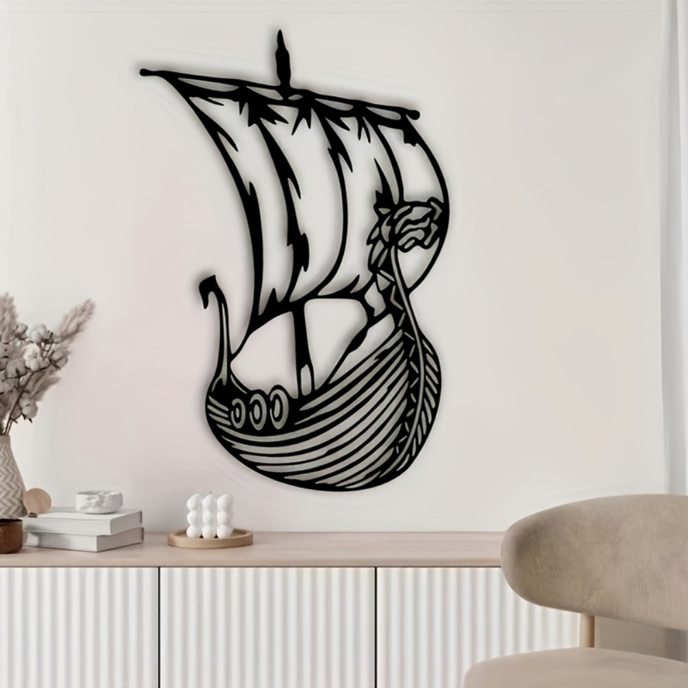Home Decor Brand - ديكور جداري معدني على شكل سفينة