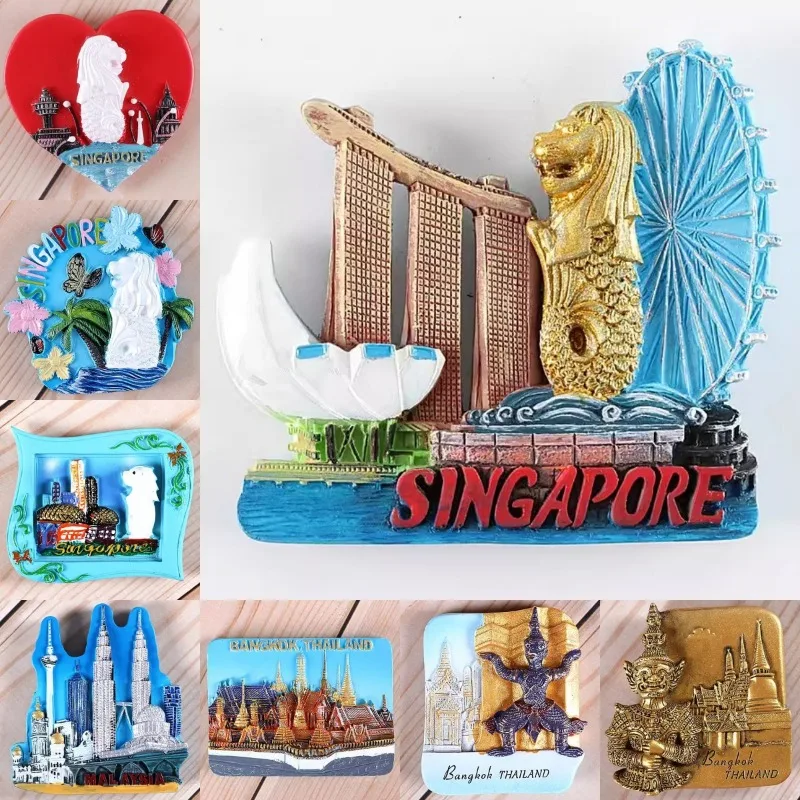Home Decor Kuala Lumpur - سنغافورة السفر Merlion تذكارية ملصقات الثلاجة
