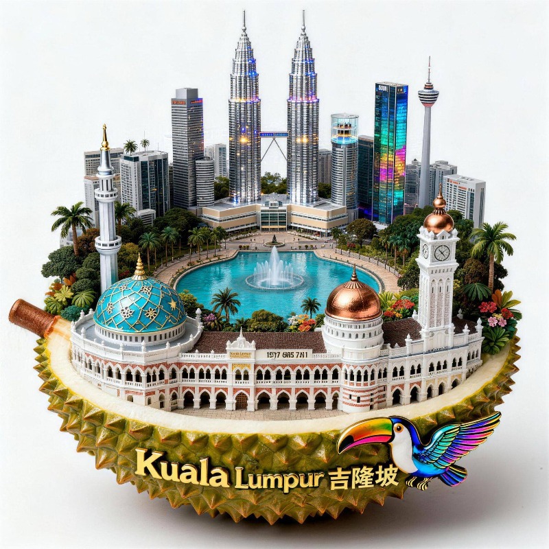 Home Decor Kuala Lumpur - مغناطيسات ثلاجة ماليزية معدنية بتصميم برج