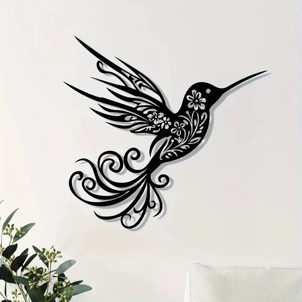 Home Decor Brand - تمثال طائر الطنان المعدني للحائط من
