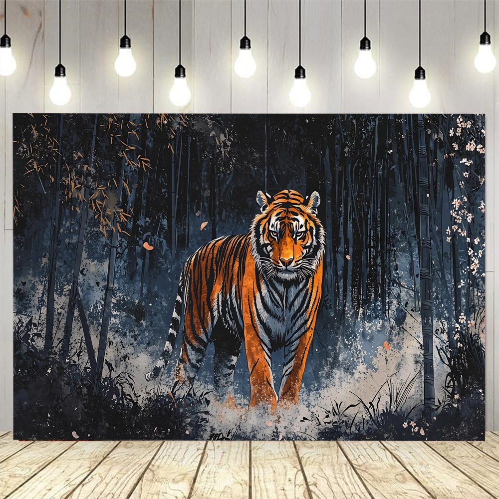 Home Decor Hippie - لوحة جدارية بتصميم نمر الغابة، وديكور