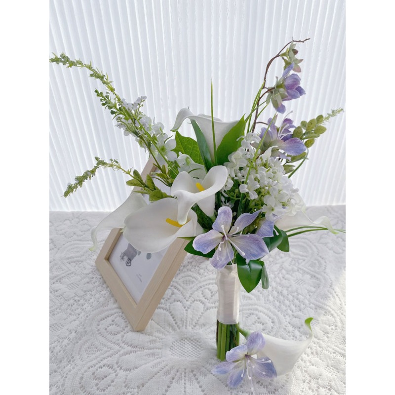 Home Decor Location - زهرة زنبق الكالا البيضاء الصناعية الصغيرة