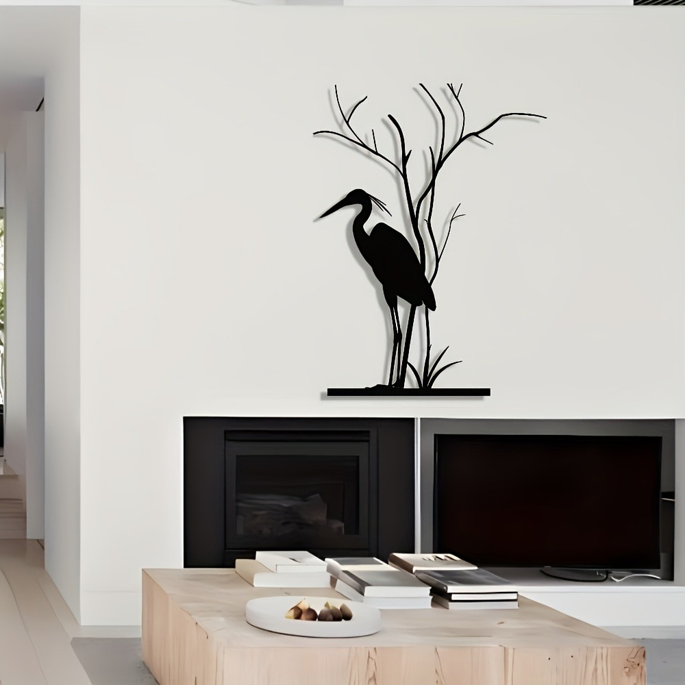 Home Decor Brand - لوحة جدارية معدنية على شكل طائر