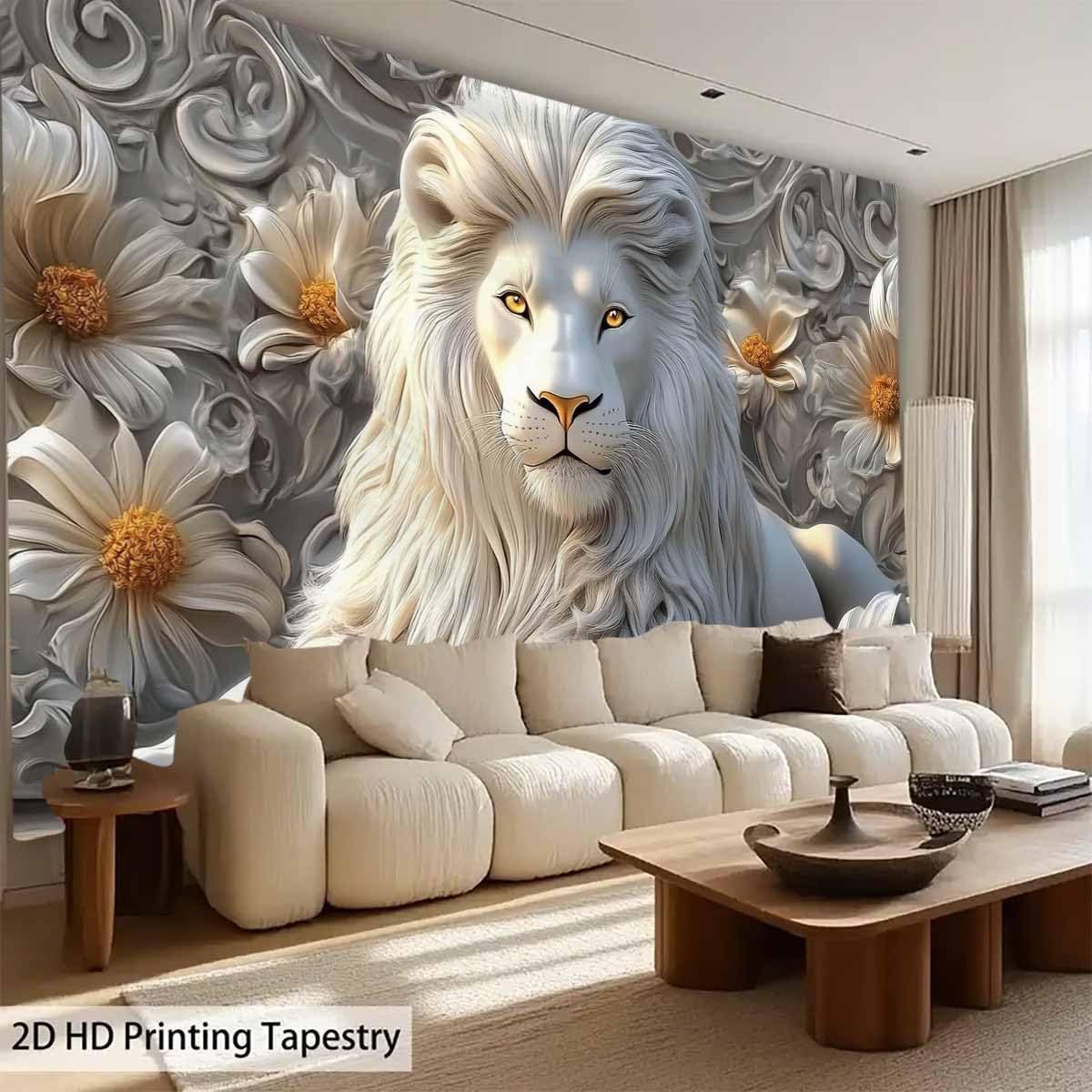 بارد الأبيض الأسد نسيج الجمالي - مراجعة Home Decor Hippie وسعره
