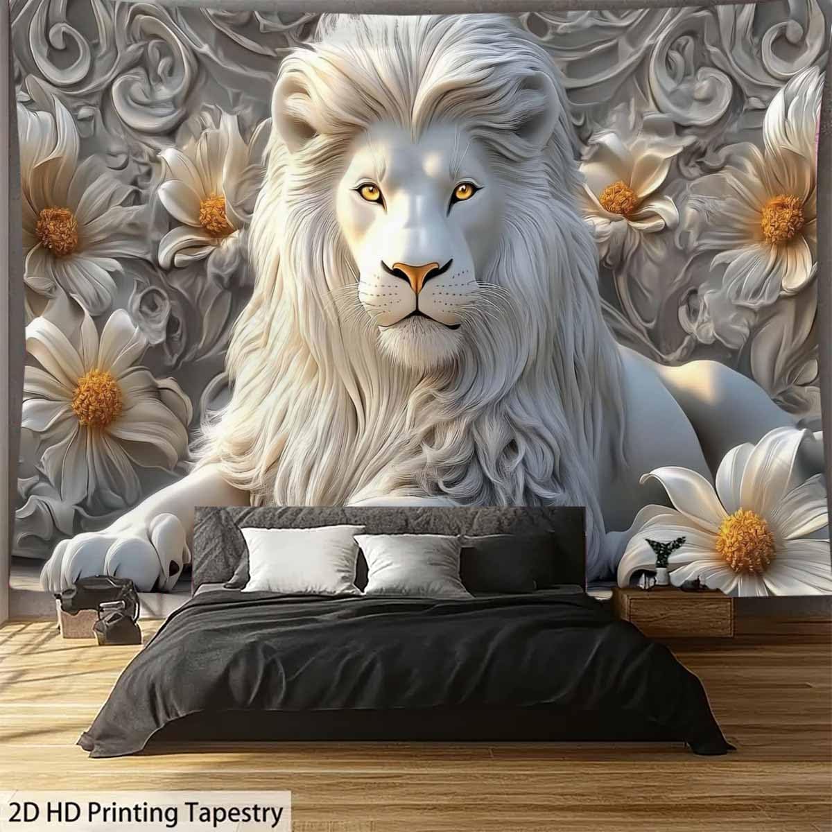 بارد الأبيض الأسد نسيج الجمالي - مراجعة Home Decor Hippie وسعره
