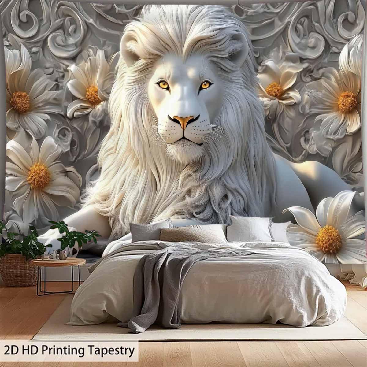 بارد الأبيض الأسد نسيج الجمالي - مراجعة Home Decor Hippie وسعره