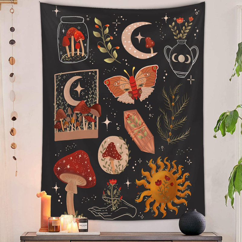 مخدر الفطر نسيج العرافة نفسية  - مراجعة Home Decor Hippie وسعره