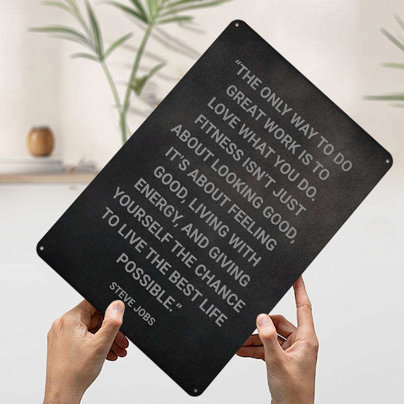 لوحة معدنية بتصميم اقتباس ستيف - مراجعة Home Decor Jobs وسعره
