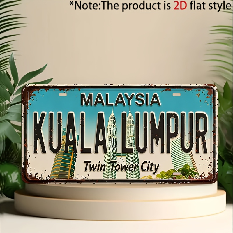لوحة ترخيص معدنية مسطحة ثنائية - مراجعة Home Decor Kuala Lumpur وسعره