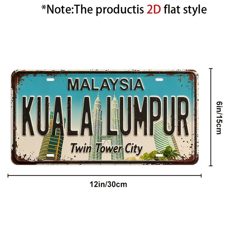 لوحة ترخيص معدنية مسطحة ثنائية - مراجعة Home Decor Kuala Lumpur وسعره