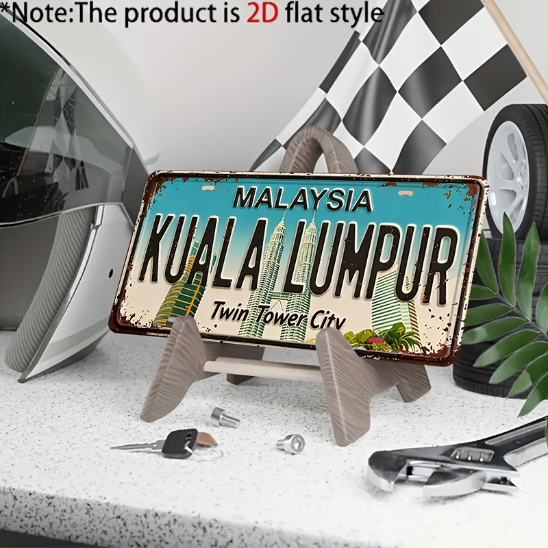 لوحة ترخيص معدنية مسطحة ثنائية - مراجعة Home Decor Kuala Lumpur وسعره