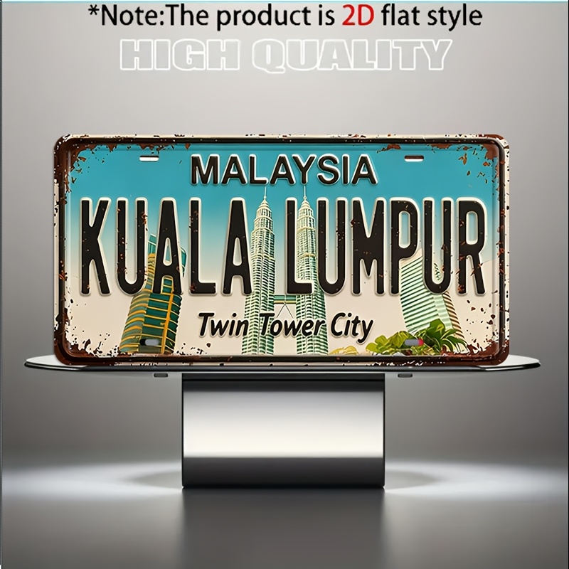 لوحة ترخيص معدنية مسطحة ثنائية - مراجعة Home Decor Kuala Lumpur وسعره