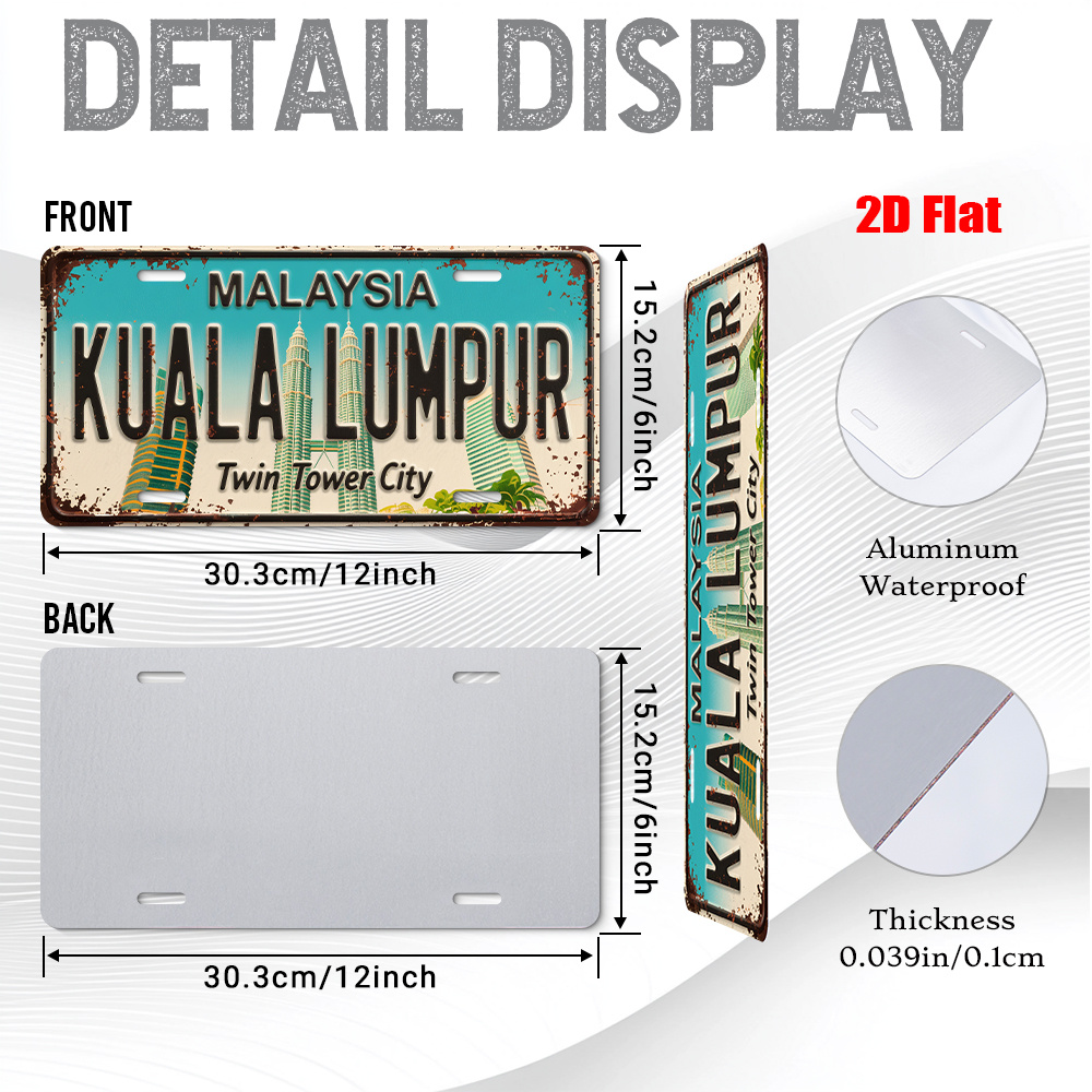 لافتة معدنية بتصميم أبراج كوال - مراجعة Home Decor Kuala Lumpur وسعره