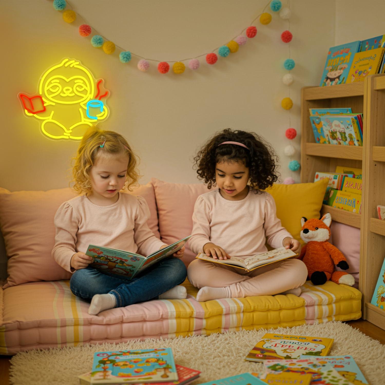 لافتة نيون على شكل كسلان مع إض - مراجعة Home Decor Lighting وسعره