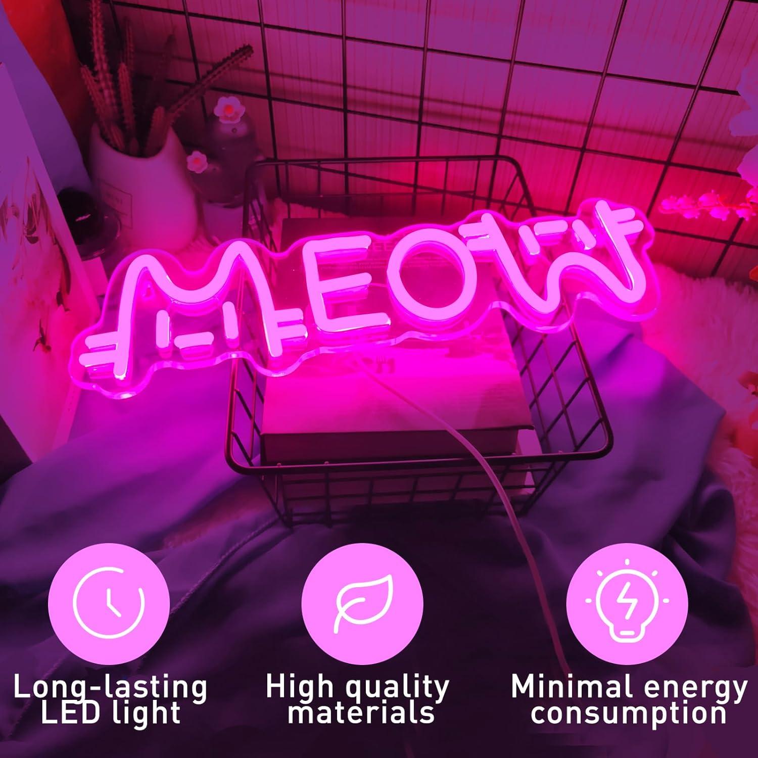 لافتة نيون على شكل قطة تعمل با - مراجعة Home Decor Lighting وسعره