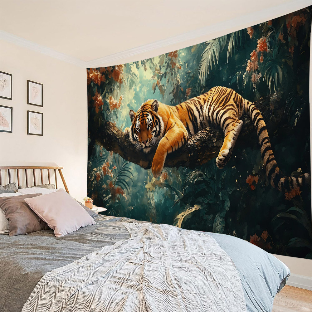 لوحة جدارية بتصميم نمر الغابة، - مراجعة Home Decor Hippie وسعره