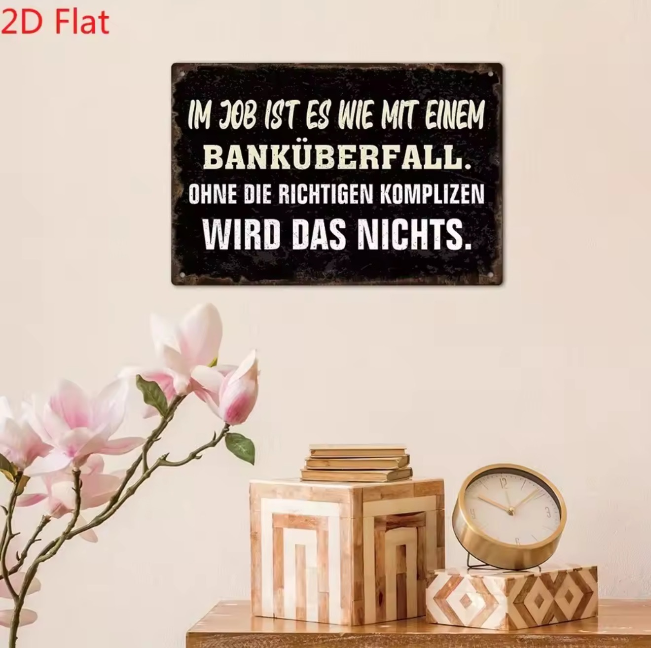 لافتة معدنية ألمانية عتيقة بعب - مراجعة Home Decor Jobs وسعره