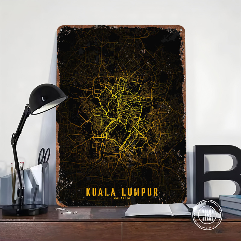 ملصق مطبوع لخريطة مدينة كوالال - مراجعة Home Decor Kuala Lumpur وسعره