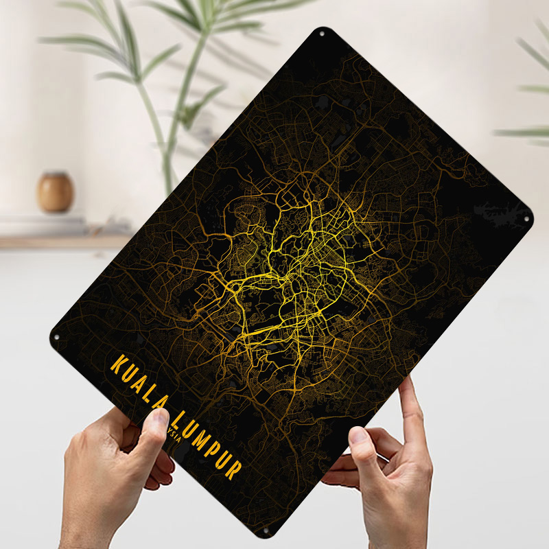 ملصق مطبوع لخريطة مدينة كوالال - مراجعة Home Decor Kuala Lumpur وسعره